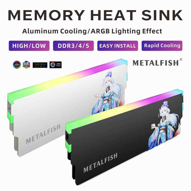 Ddr5 Rgb Ram - METALFISH DRAM Dissipador de calor 5V-3PIN