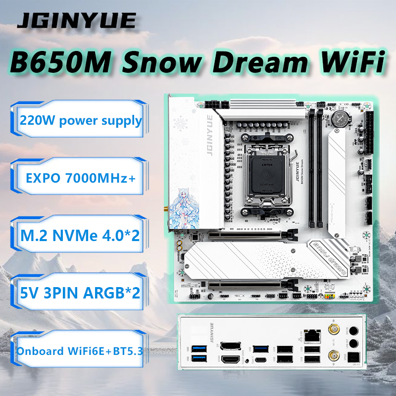 Ddr5 Rgb Ram - JGINYUE B650M Snow Dream WiFi Placa-mãe