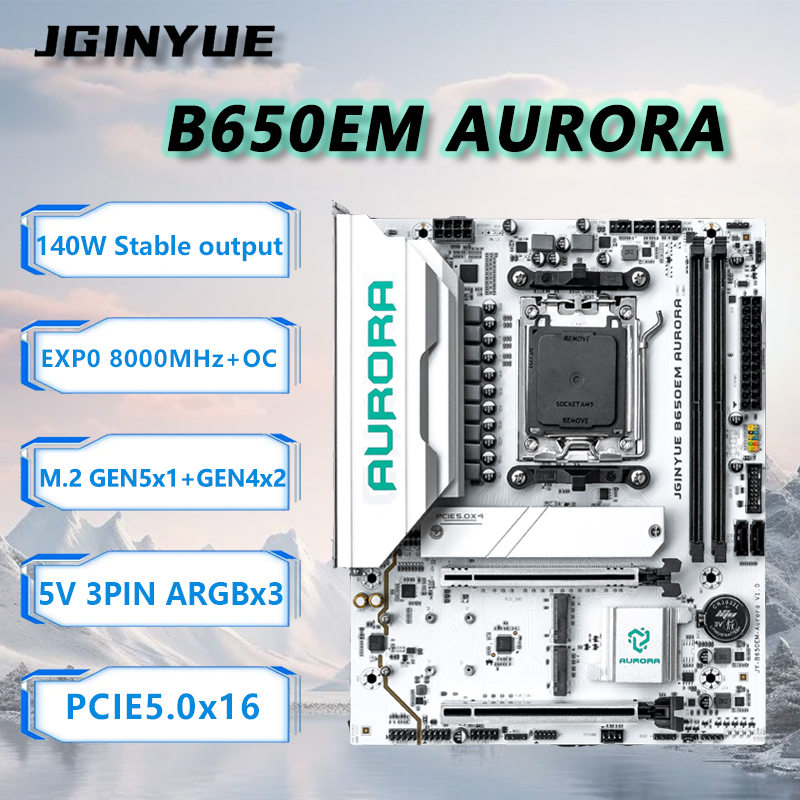 JGINYUE B650M AURORA Nova plac - Ddr5 Rgb Ram avaliação e preço